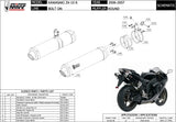 Double Sortie D'Échappement Homologuée Au Niveau Sonore Gp Acier Noir - Mivv Compatible Avec Kawasaki Zx-10R (2006-2007)