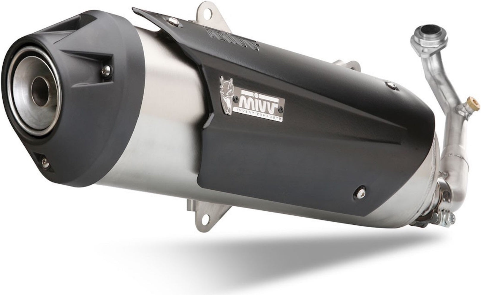 Complete Catalytic Exhaust System With Sound Certification Urban Stainless Steel - Mivv Compatible With Kymco Xciting 500 (2005-2014)