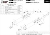 Double Sortie D'Échappement Homologuée Au Niveau Sonore Oval Carbon Carbon - Mivv Compatible Avec Yamaha Yzf 1000 R1 (2007-2008)