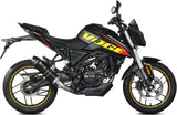 Système D'Échappement Complet Sans Catalyseur Et Homologué Au Niveau Sonore Gp Acier Noir Carbon - Mivv Compatible Avec Voge Brivido 125R (2023-2024)