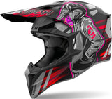 Casque Off-Road Pour Moto Airoh Wraaap - Wrc55 Thermoplastic Hrt Rouge Mat Cyber Taille Xxs