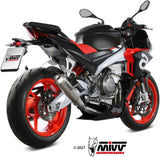 Complete Exhaust System Without Catalytic Converter And Without Sound Certification X-M1 Titanium - Mivv Compatible With Aprilia Tuono 660 (2021-2024)