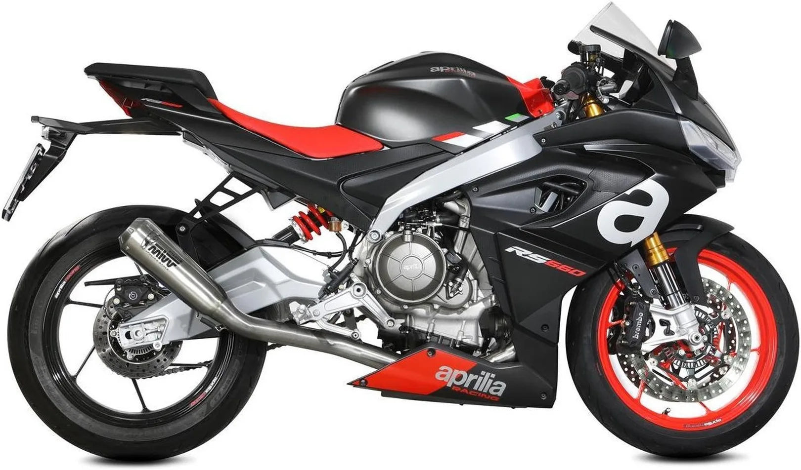 Système D'Échappement Complet Non Catalysé Et Sans Homologation Acoustique X-M1 Titanium - Mivv Compatible Avec Aprilia Rs 660 (2020-2024)