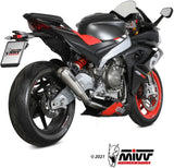 Système D'Échappement Complet Non Catalysé Et Sans Homologation Acoustique X-M1 Titanium - Mivv Compatible Avec Aprilia Tuono 660 (2021-2024)