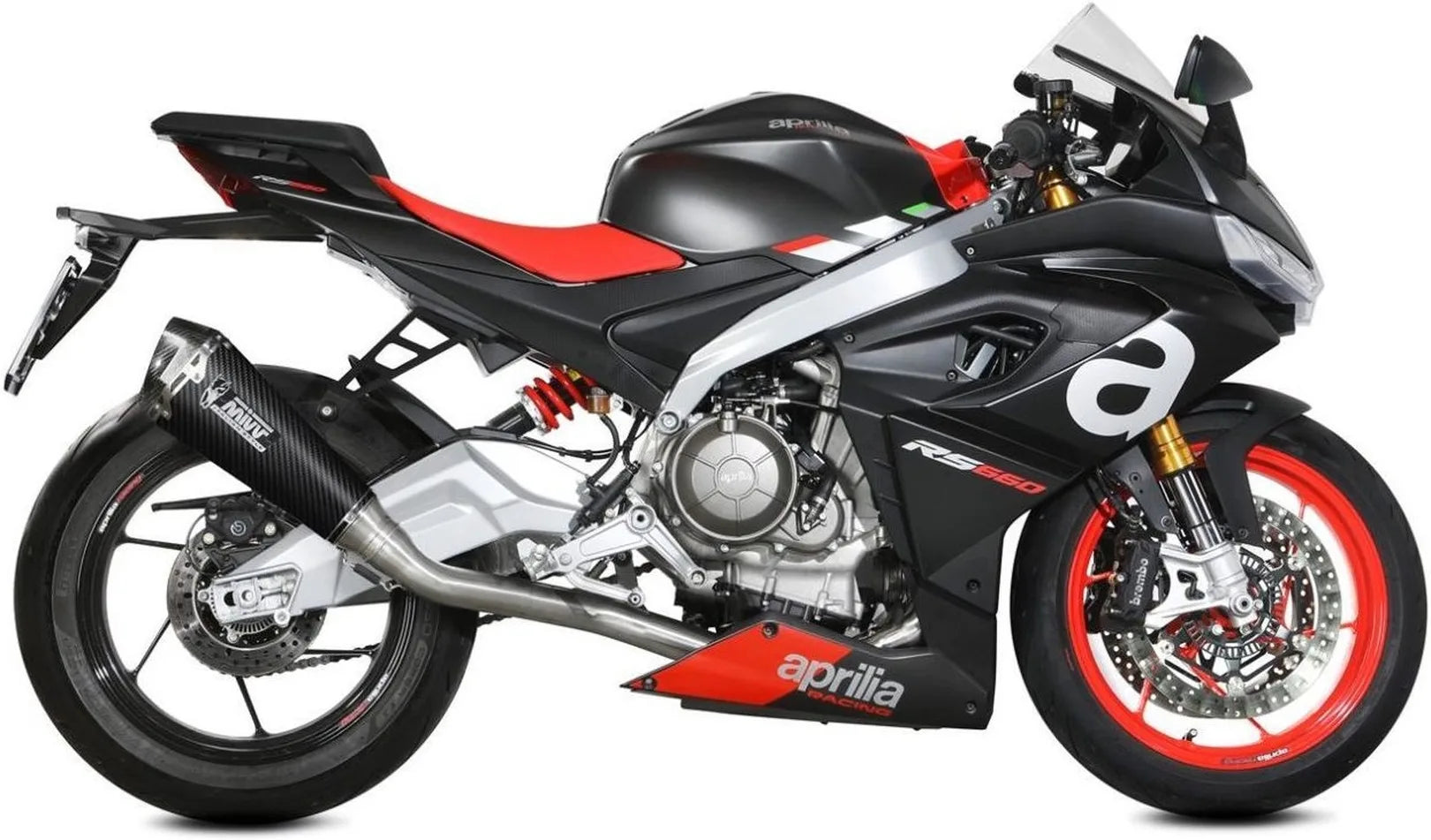 Système D'Échappement Complet Non Catalysé Et Sans Homologation Acoustique Delta Race Carbon Carbon - Mivv Compatible Avec Aprilia Rs 660 (2020-2024)