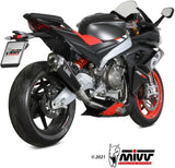 Système D'Échappement Complet Non Catalysé Et Sans Homologation Acoustique Delta Race Carbon Carbon - Mivv Compatible Avec Aprilia Tuono 660 (2021-2024)