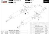 Double Sortie D'Échappement Non Catalysée Avec Homologation Acoustique Oval Carbon - Mivv Compatible Avec Yamaha Tdm 900 (2002-2014)