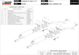 Dual Non-Catalytic Exhaust System With Sound Certification Oval Carbon Carbon - Mivv Compatible With Yamaha Xt 660 X (2004-2016)