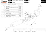 Système D'Échappement Catalytique Avec Homologation Acoustique Gp Acier Noir - Mivv Compatible Avec Yamaha Fz-1 (2006-2016)