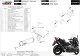 Système D'Échappement Complet Sans Catalyseur Et Homologué Au Niveau Sonore Speed Edge Acier Noir Carbon - Mivv Compatible Avec Yamaha T-Max 500 (2008-2011)