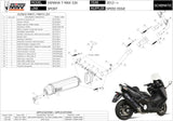 Système D'Échappement Complet Sans Catalyseur Et Homologué Au Niveau Sonore Speed Edge Acier Noir Carbon - Mivv Compatible Avec Yamaha T-Max 530 (2012-2016)