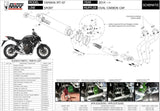 Système D'Échappement Complet Avec Catalyseur Et Homologation Acoustique Oval Carbon Carbon - Mivv Compatible Avec Yamaha Mt-07 (2014-2024)