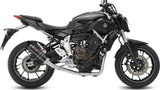 Système D'Échappement Complet Avec Catalyseur Et Homologation Acoustique Gp Acier Noir Carbon - Mivv Compatible Avec Yamaha Mt-07 (2014-2024)