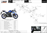 Système D'Échappement Homologué Au Niveau Sonore Suono Acier Noir Carbon - Mivv Compatible Avec Yamaha Yzf-R3 (2015-2024)