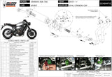 Système D'Échappement Complet Sans Catalyseur Et Homologué Au Niveau Sonore Oval Titanium Carbon - Mivv Compatible Avec Yamaha Xsr 700 (2016-2020)