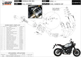 Système D'Échappement Complet Avec Catalyseur Et Homologation Acoustique Oval Carbon Carbon - Mivv Compatible Avec Yamaha Xsr 900 (2016-2020)