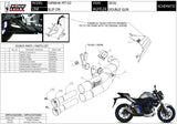 Système D'Échappement Homologué Au Niveau Sonore Double Gun Acier Noir - Mivv Compatible Avec Yamaha Mt-03 (2016-2024)