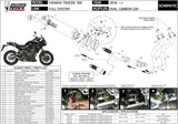 Système D'Échappement Complet Sans Catalyseur Et Homologué Au Niveau Sonore Oval Carbon Carbon - Mivv Compatible Avec Yamaha Tracer 700 (2016-2024)