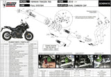 Complete Catalytic Exhaust System With Sound Certification Oval Titanium Carbon - Mivv Compatible With Yamaha Tracer 700 (2016-2024)