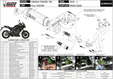 Système D'Échappement Complet Avec Catalyseur Et Homologation Acoustique Speed Edge Acier Carbon - Mivv Compatible Avec Yamaha Tracer 700 (2016-2024)