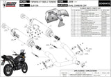Double Sortie D'Échappement Non Catalysée Avec Homologation Acoustique Oval Titanium Carbon - Mivv Compatible Avec Yamaha Xt 660 Z (2008-2016)