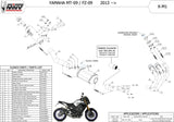 Système D'Échappement Complet Avec Catalyseur Et Homologation Acoustique X-M1 Acier Noir - Mivv Compatible Avec Yamaha Mt-09 (2013-2020)