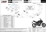Système D'Échappement Complet Sans Catalyseur Et Homologué Au Niveau Sonore Gppro Carbon - Mivv Compatible Avec Yamaha Mt-07 (2021-2024)