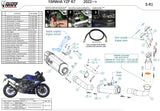 Uncatalysed Exhaust System Without Sound Certification Sr-1 Titanium Black - Mivv Compatible With Yamaha Yzf R7 (2022-2024)