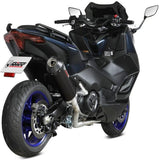 Complete Non-Catalytic Exhaust System With Sound Certification Oval Steel Black - Mivv Compatible With Yamaha T-Max 560 (2022-2024)