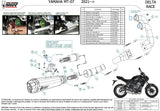 Système D'Échappement Complet Avec Catalyseur Et Homologation Acoustique Delta Race Acier Carbon - Mivv Compatible Avec Yamaha Mt-07 (2021-2024)