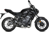 Système D'Échappement Complet Avec Catalyseur Et Homologation Acoustique Delta Race Acier Noir Carbon - Mivv Compatible Avec Yamaha Mt-07 (2021-2024)