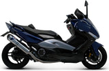 Système D'Échappement Complet Avec Homologation Acoustique Relevance Acier Inox Carbon Cap - Termignoni Compatible Avec Yamaha Xp 530 T-Max (2002-2010)
