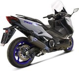 Système D'Échappement Complet Sans Homologation Acoustique Carbon Black Carbon Cap - Termignoni Compatible Avec Yamaha Xp 560 T-Max (2020)