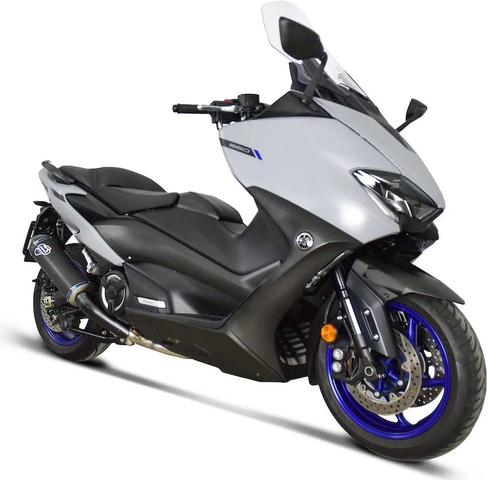 Système D'Échappement Complet Sans Homologation Acoustique Titanium Noir Carbon Cap - Termignoni Compatible Avec Yamaha Xp 560 T-Max (2020)