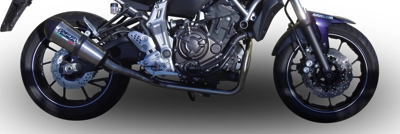 Système D'Échappement Complet Sans Catalyseur Et Homologué Au Niveau Sonore Gpe Anniversary Titanium - Gpr Compatible Avec Yamaha Mt-07 (2014-2016)
