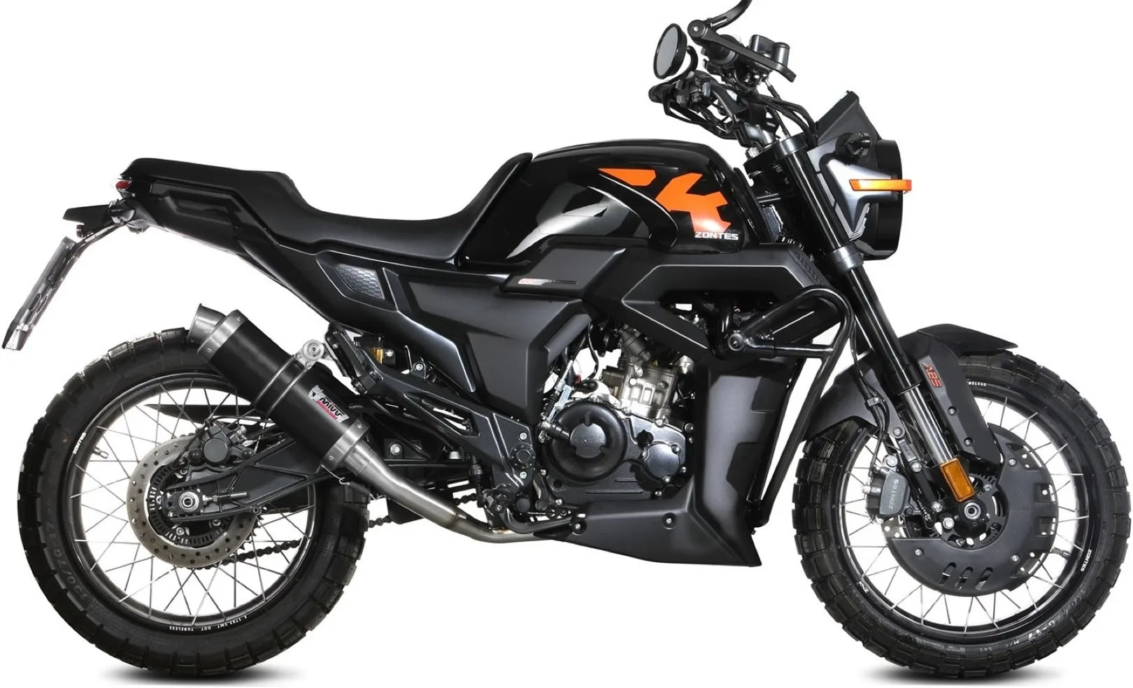 Système D'Échappement Complet Avec Catalyseur Et Homologation Acoustique Gp Acier Noir - Mivv Compatible Avec Zontes Zt 125 Gk (2021-2024)