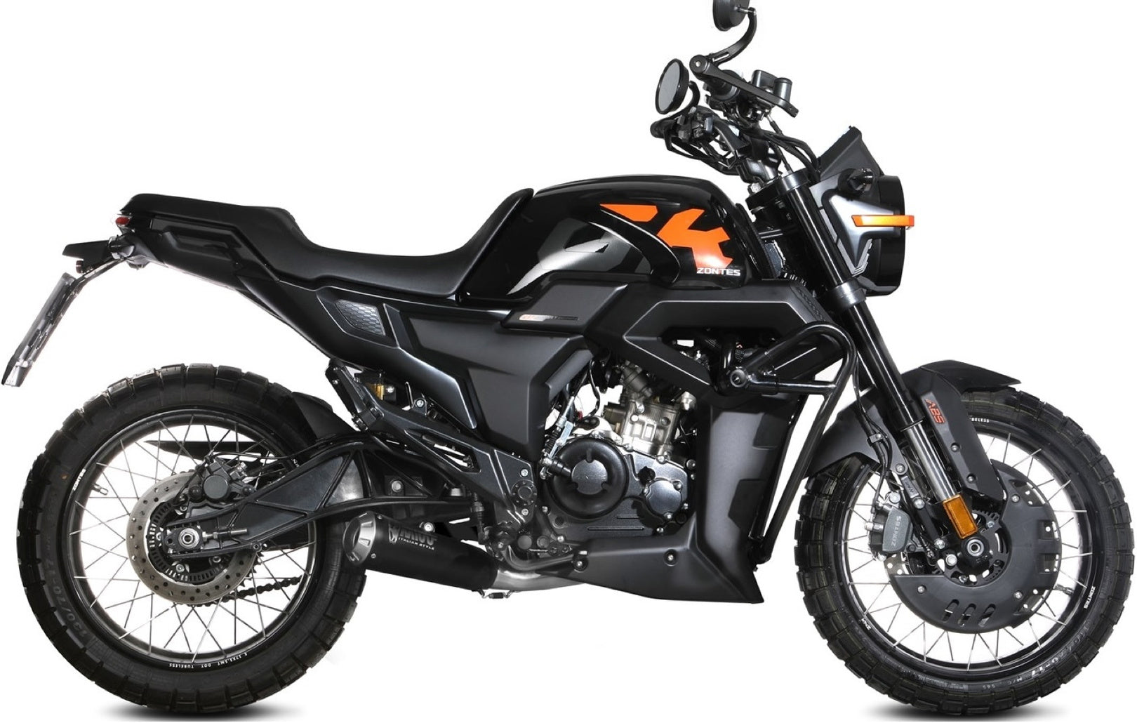 Complete Exhaust System Without Catalytic Converter And Without Sound Certification X-M1 Steel Black - Mivv Compatible With Zontes Zt 125 Gk (2021-2024)