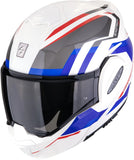 Casque Modulable Pour Moto Scorpion Exo Exo-Tech Evo Polycarbonate Blanc Rouge Bleu Furio Taille Xxl