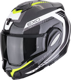 Flip-Up Motorcycle Helmet Scorpion Exo Exo-Tech Evo Carbon Carbon Fiber Black Neon Yellow Cosy Size Xs