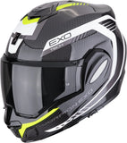 Casque Modulable Pour Moto Scorpion Exo Exo-Tech Evo Carbon Carbon Fiber Noir Néon Jaune Cosy Taille Xs