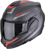 Flip-Up Motorcycle Helmet Scorpion Exo Exo-Tech Evo Carbon Carbon Fiber Matt Black Red Cosy Size L