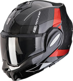 Casque Modulable Pour Moto Scorpion Exo Exo-Tech Evo Carbon Carbon Fiber Noir Rouge Cad Taille Xs