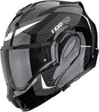 Casque Modulable Pour Moto Scorpion Exo Exo-Tech Evo Pro Ultra Tct Noir Argent Acuti Taille M