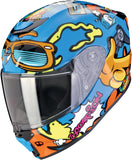 Casque Intégral Pour Moto Scorpion Exo Exo-Jnr Air Polycarbonate Bleu Orange Fun Taille M