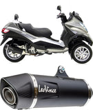 Échappement Sans Homologation Sonore Nero Acier Embout Carbon Fiber - Leovince Compatible Avec Piaggio Mp3 400 - Lt - Rst (2007-2012)