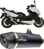 Système D'Échappement Complet Non Catalysé Et Sans Homologation Acoustique Nero Acier Embout Carbon Fiber - Leovince Compatible Avec Yamaha Xp 530 T-Max (2008-2011)