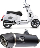 Exhaust Tip Without Sound Certification Nero Stainless Steel Carbon Fiber End Cap - Leovince Compatible With Piaggio Vespa Gts 300 Hpe (2019-2020)