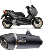 Exhaust Tip Without Sound Certification Nero Stainless Steel Carbon Fiber End Cap - Leovince Compatible With Yamaha X-Max 300 (2021-2024)