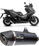 Échappement Sans Homologation Sonore Nero Acier Embout Carbon Fiber - Leovince Compatible Avec Honda Adv 350 (2022-2024)