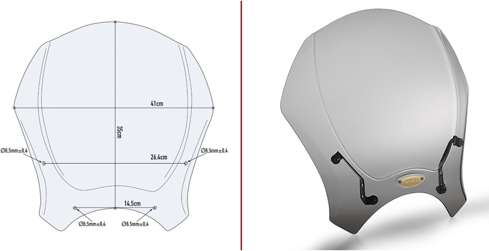 Universal Smoked Wind-Screen - Givi Compatible With Benelli Leoncino 500 - Trail (2017-2024)